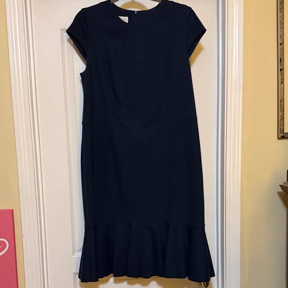Blue Ruffle Hem Dress by AKRIS Punto - Picture 2 of 10